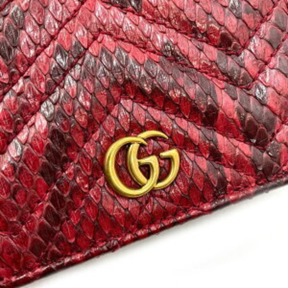 Gucci Python Compact Wallet Leather Red - image 7